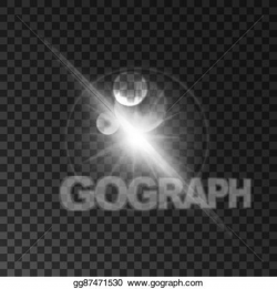 Vector Stock - Glowing white light flash. sparkling sun beam ...