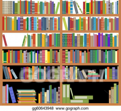Vector Art - Bookshelf with books. Clipart Drawing ...