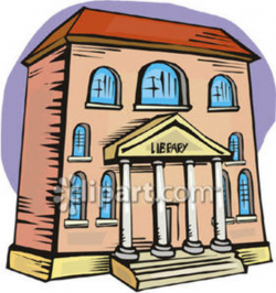 Public Library Building - Royalty Free Clipart Picture