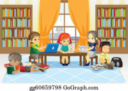 School Library Clip Art - Royalty Free - GoGraph