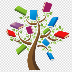 Multicolored book family tree , Book Library Reading Tree ...