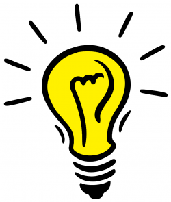 Bright yellow light bulb on a white background free image