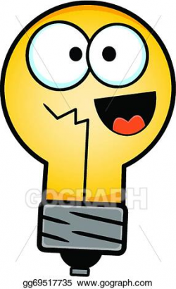 Vector Stock - Happy cartoon light bulb. Clipart ...
