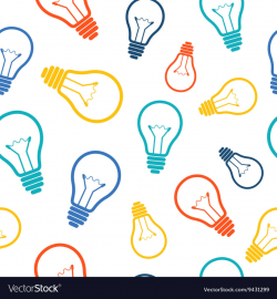 Simple colorful light bulb seamless pattern