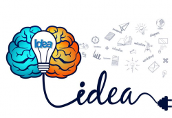 Creative brainstorm idea with brain and lightbulb icon ...