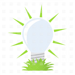 Cartoon light bulb with beams - eco concept, 22307, Objects ...