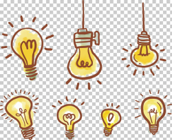 Lamp Cartoon Illustration, hand-drawn cartoon light bulb PNG ...