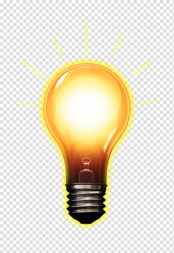 Free download | Golden light emitting bulb transparent ...