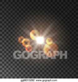 EPS Illustration - Golden spot light with lens flare effect ...
