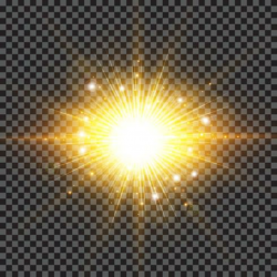 Lighting effect sparkling sun rays burst with splinter flare ...