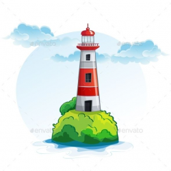 Cartoon image of the island with a lighthouse. in 2019 ...