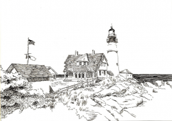 Realistic Lighthouse Coloring Pages