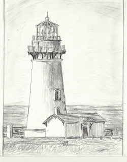 Yaquina Head Lighthouse Drawing- Increased Shading by - Clip ...