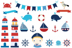 Lighthouse clip art, Cute nautical clipart, Marine sailor ...