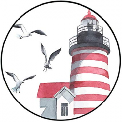 Amazon.com: Short Plush Modern Round Carpet mat Lighthouse ...