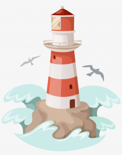 Clip Art Illustration Watercolor - Lighthouse Charm Necklace ...