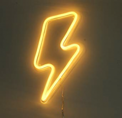 Lightning Bolt Neon Sign Remote Control Lightning LED Neon ...
