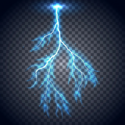 Realistic lightning isolated on a transparent background ...