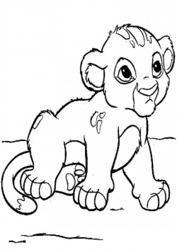 Baby Lion Clipart Black And White