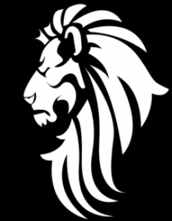 Black & White Lion Head clip art - vector clip art online ...
