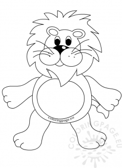 Drawn lion clipart Cartoon happy lion – Coloring Page