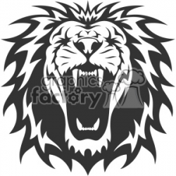 lion head roaring vector design clipart. Royalty-free clipart # 403160
