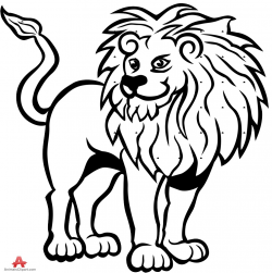 Lion black and white lion drawing in black and white free clipart ...
