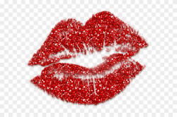 Kisses Clipart Glitter - Glitter Red Lips Clip Art, HD Png Download ...