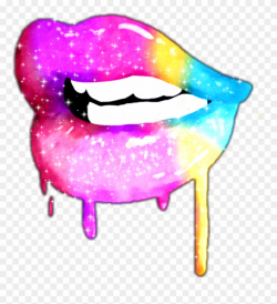 Sparkle Glitter Kiss Lips Colorful Rainbow - Lips Clipart (#1623458 ...