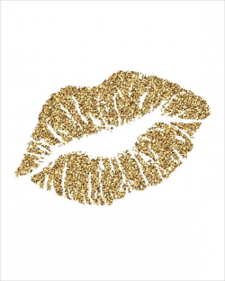 Gold Glitter Kiss Lips Printable INSTANT DOWNLOAD by CraftMei ...