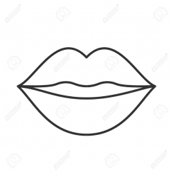 Lips Outline Drawing | Free download best Lips Outline Drawing on ...