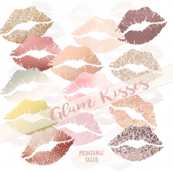 Blush Pink Lips Clipart, Glamorous kisses, Glam Glitter lips ...