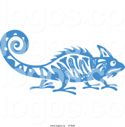 Royalty Free Clip Art Vector Blue Chameleon Lizard Logo by ...