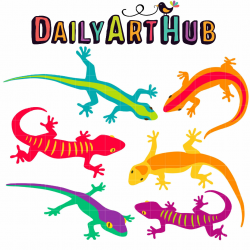 Colorful Geckos Clip Art Set | Blog plan | Art hub, Clip art ...