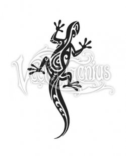 Lizard Tribal Tattoo Flash Ocean ClipArt