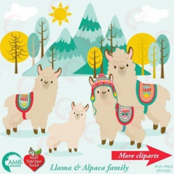 Llama Clipart, Alpaca Clipart, { Best Teacher Tools } AMB-1985