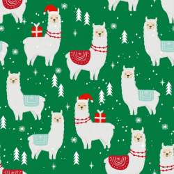 winter llama - christmas, holiday, xmas, llamas - cute alpaca fabric ...