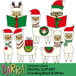 Christmas Llama Clip Art