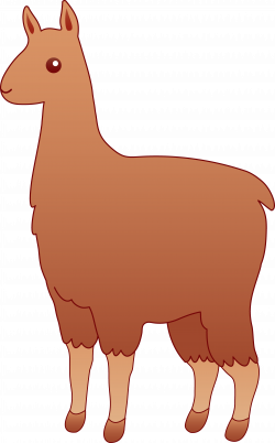 Fluffy Brown Llama - Free Clip Art