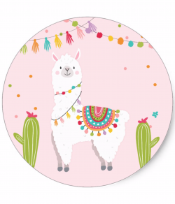 Llama Sticker Llama birthday Alpaca Fiesta Mexican | Zazzle.com in ...