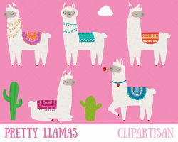 Llama Clipart, Alpaca Printable, Pretty Llamas and Alpacas in 2019 ...