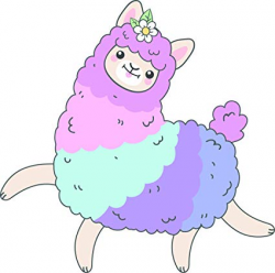 Amazon.com: Cute Girly Happy Rainbow Llama Alpaca Cartoon Emoji ...