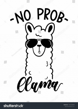 No probllama card isolated on white background. Simple white llama ...