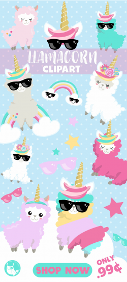Unicorn llama clipart in 2019 | dibujos | Llama clipart, Llama ...