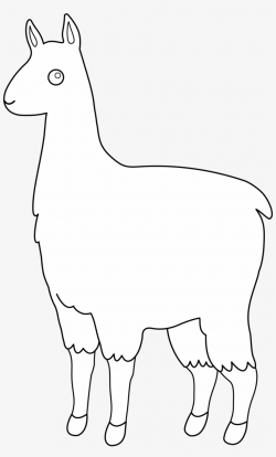 Cute Llama Line Art Free Clip Clipart - Black And White Llama ...