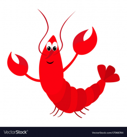 Lobster with claw cute cartoon character funny