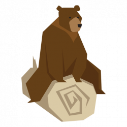 Bear sitting on log illustration - Transparent PNG & SVG vector