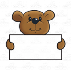 Bear Holding Sign, brown