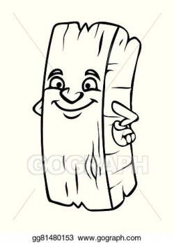 Vector Art - Naughty smile cartoon wood log. Clipart Drawing ...