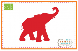 Applique Corner Elephant Trunk Up SVG Clipart Design